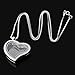 RUBYCA Living Memory Floating Charm Heart Glass Locket Pendant Necklace 20 Inches 5pcs Silver Color