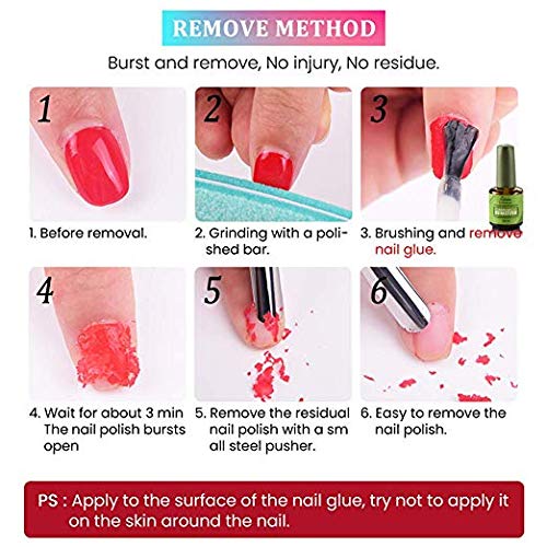 succeedtop Magic Nail Polish Remover, Nail Polish Delete Primer Clean Degreaser,Professional Removes Soak-Off Gel Polish in 3-5 Minutes, Easily & Quickly, Don't Hurt Your Nails - 15 ml (Pink)