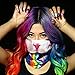 iHeartRaves Rainbow Kitty Neck Gaiter Mask Full Face Covering - Cool Breathable Lightweight Fabric Mouth Gator for Men & Women
