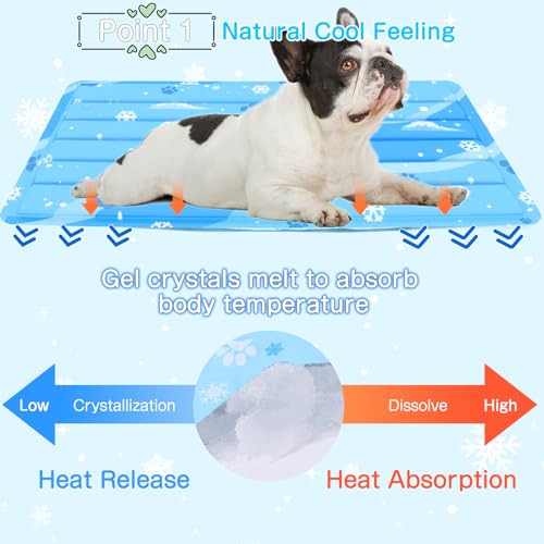 Aisuowa Cooling Mat for Dogs and Cats, Large Cooling Mat with Non-Toxic Gel, Durable and Anti-Scratch