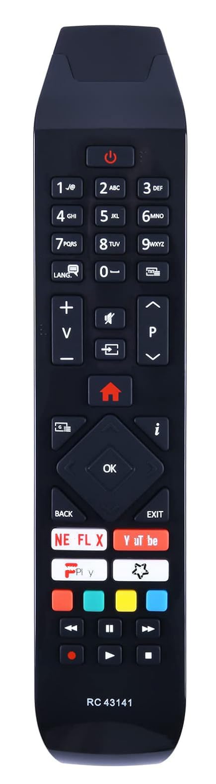 RC43141 Universal Remote Control Compatible for Hitachi 43HK25T74U 50HK25T74U 55HK25T74U 32HB26J61U 50HK6100U 58HK6100U 43HK6200U 50HK6200U 58HK6200U RC43141P RC43140 TV
