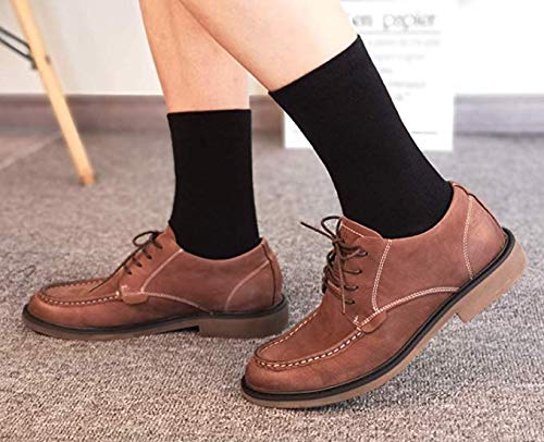Men's Dress Socks - Cotton Socks for Business and Casual 6 Pack (Black, M)