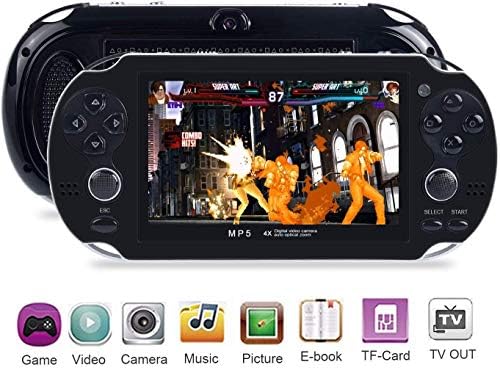 Alifa Portable 4.3'' 32Bit Built-in 8GB Handheld Video Game Console Player Multicolor Electronic Toy (Black)