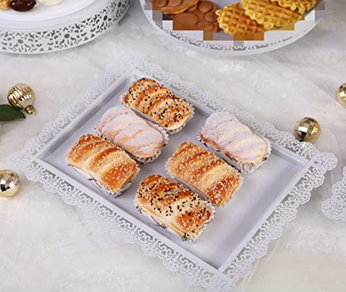 Set of 6 White Cake Stands Cakes Pedestal Dessert Display Tiered Cupcake Holder Candy Fruit Desserts Platter Decoration for Wedding Birthday Party Baby Shower Celebration