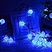 Qedertek Solar String Lights Outdoor,Bubble Globe Solar Lights 20foot 30 LED String Light Crystal Ball Lighting for Fairy Garden,Patio,Wedding,Party and Holiday Decorations (Blue)