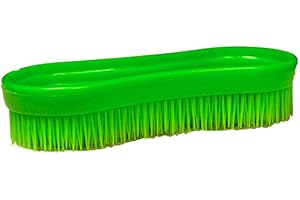 Intrepid International Magic Horse Brush, for Horse Grooming Kit w/Durable Plastic Bristles, Horse Brushes for Grooming, Removes Dirt, Sweat, Grime, Neon Green