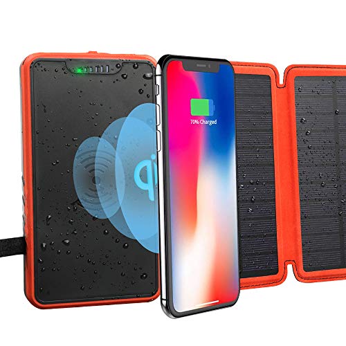 image for Soyond Solar Charger Qi Wireless Charger Portable Solar Power Bank 200