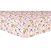 Snow Pals Pink Deluxe Flannel Fitted Crib Sheet - Artic Animals Scatter Print Cotton Flannel, Pink, Gray, Green and White, Fully Elasticized, 10 in Deep Pockets, Fits Standard Crib Mattress 28 in x 52 in