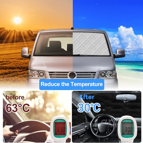 Opaltool 8 x Car Interior Sun Shades Suitable for 2017-2026 Citroen Dispatch, Folding Thermal Blinds Kit for Privacy and Thermal Regulation in Camper Vans
