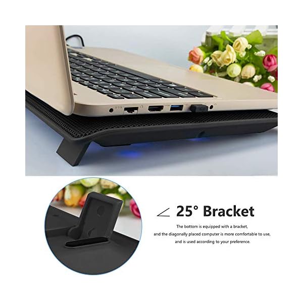 yidenguk-Laptop-Cooling-Pad-Adjustable-Angle-Ultra-Quiet-Gaming-Laptop-Cooler-Stand-with-6-Fans-Blue-Led-Lights-2-USB-Ports-Suitable-for-12-154-Inches-Laptop-Notebook yidenguk Laptop Cooling Pad, Adjustable Angle Ultra Quiet Gaming Laptop Cooler Stand with 6 Fans, Blue Led Lights, 2 USB…