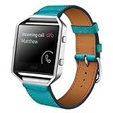 Hotsale! For Fitbit Blaze Smart Watch Luxury Leather Watch band Wrist strap (blue)