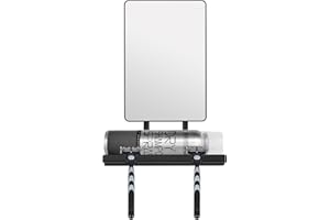 deweisn Fogless Shower Mirror, 360° Rotation Adjustable Shaving Mirror,Bathroom Shower Mirror with Multifunctional Storage Tray and Razor Holders