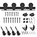 SMARTSTANDARD 5FT Mini Sliding Barn Door Hardware Track Kit -Super Smoothly and Quietly -for Double Opening Cabinet, TV Stand, Closet, Window - Fit 15