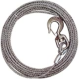 Vulcan Classic Steel Core Winch Cable With Swivel Hook - 15,100 lbs. Minimum Breaking Strength (3/8'' x 100')