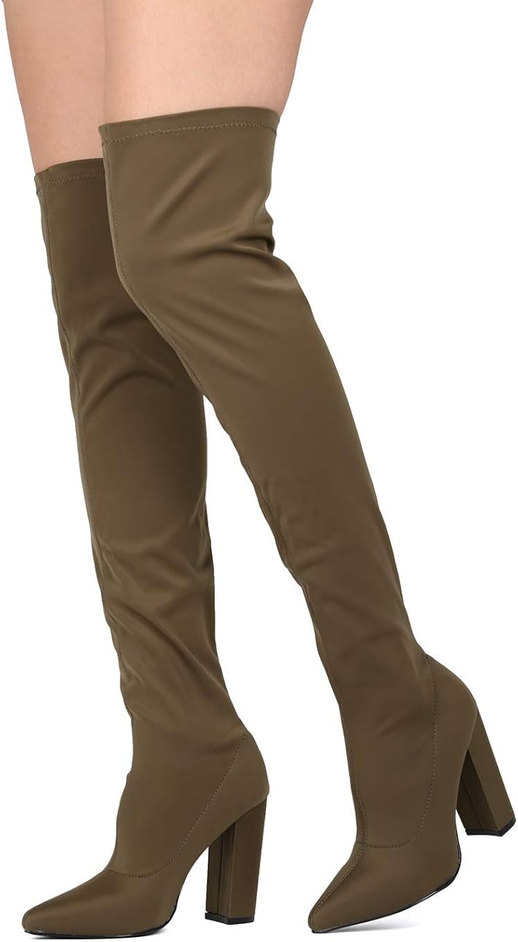 high rise heel boots