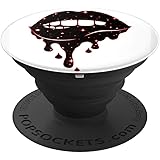Biting Lips Black and Red Drip Design PopSockets PopGrip: Swappable Grip for Phones & Tablets