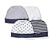 Moon and Back Baby Set of 4 Organic Cap and Mitten Sets, Navy Sea, 0-6 Months