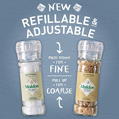 Maldon Salt, Sea Salt Grinder, 55 g, 6 Count, Refillable and Adjustable