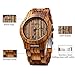 Bewell W086B Mens Wooden Watch Analog Quartz Lightweight Handmade Wood Wrist Watch
