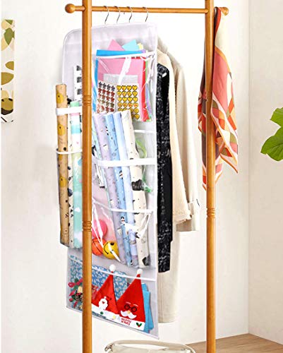 KIMBORA Wrapping Paper Storage Gift Wrap Organizer Hanging Closet Dual-Sided Organization for Holiday Accessories, Gift Bags,Ribbon and Bows - Thumbnail 4