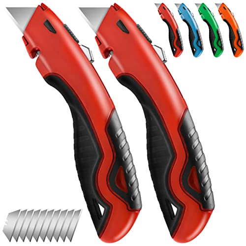 TIFICAL Box Cutter, 2Pack Box Cutter Retractable Utility Knife with