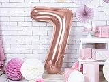Unique Rose Gold Number 7 Shaped Large Foil Balloon 86cm view 3