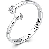 ACJNA 925 Sterling Silver Rings, My Story Isn't Over Yet Ring Adjustable Open Rings Semicolon Jewelry for Women Inspirational Gift