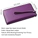 Lavemi Women's RFID Blocking 100% Leather Large Capacity Zip Around Wallet Phone Holder Clutch Travel Purse Wristlet(Large Size Purple)