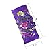 SuoSuo Jewelry Roll,Travel Jewelry Roll Bag,Silk Embroidery Brocade Jewelry Organizer Case with Tie Close,Dark Purple Flower