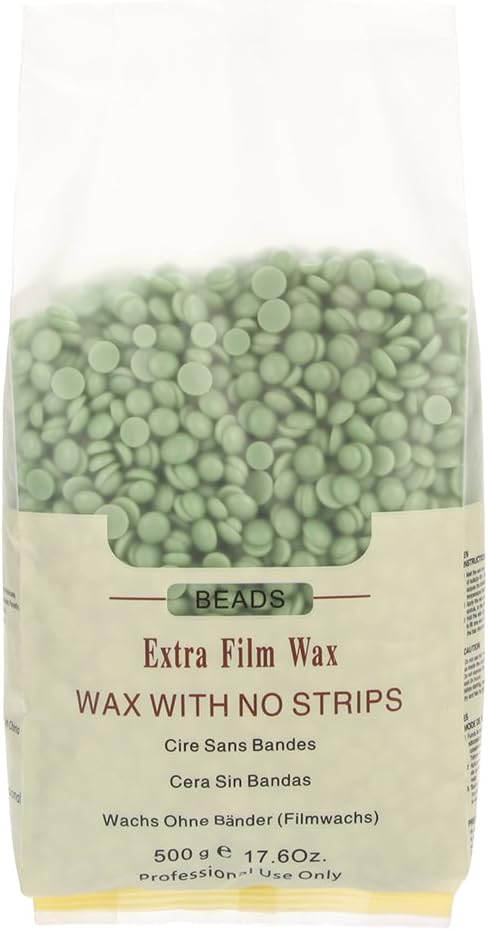 Korlin Hard Wax Beans for Face, Underarms, Brazilian, Bikini Hair Remover 17.6 Ounce (Green Tea)