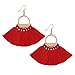 Bohemia Tassels Dangle Earrings Ethnic Fringe Eardrop Red
