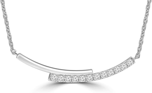 Madina Jewelry 0.35 ct Round Cut Diamond Stick Bar Horizontal MDCP-1040-14