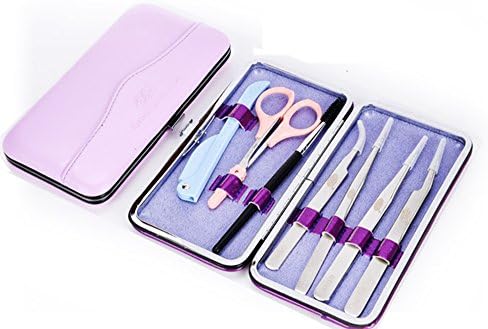 YougmanNA Eyelashes Care Kit 7 Pc Tools to Aid with Lashes Curling Lashes Perming and Applying Lashes on Easily (Random Color)