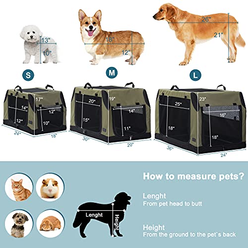 Petsfit Portable Collapsible Soft Medium Dog Crate and Kennel with Leak Proof Bottom for Indoor