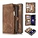 KONKY Magnetic Wallet Case Suit for Galaxy S8 Brown