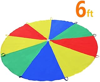 Sonyabecca 1.8m Schwungtuch für Kinder und Familie - Bunt Fallschirm Parachutes Spielzeug