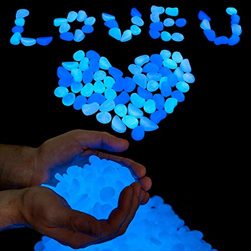 SallyFashion Leuchtsteine, 500g Leuchtende Kieselsteine Leuchtkiesel Dekosteine für Gehwege Aquarium Pflanzen Garten Kinderzimmer Dekoration