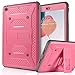 ULAK iPad Mini Case [KNOX ARMOR] Full-Body Rugged Hybrid Protective Case Kickstand for Apple iPad Mini 1/2/3 with Built-in Screen Protector (Rose Red)