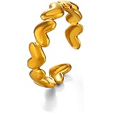 Grmpt Heart Ring for Women Gold Plated Love Ring