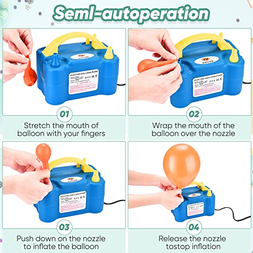 NuLink Electric Portable Dual Nozzle Balloon Blower Pump Inflation for