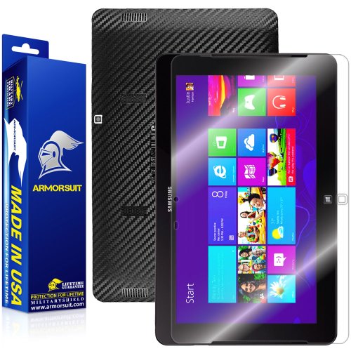 ArmorSuit MilitaryShield - Samsung ATIV Smart PC Pro 700T Screen Protector + Black Carbon Fiber Full Body Skin Protectorw/ Lifetime Replacements