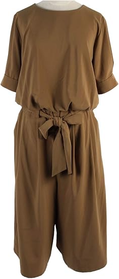 Amazon ホンコンマダム ワンピース ガウチョ パンツ オールインワン ドレス レディース 代 30代 結婚式 パーティー ドレス フォーマル モカ 2 9号 パーティードレス 通販