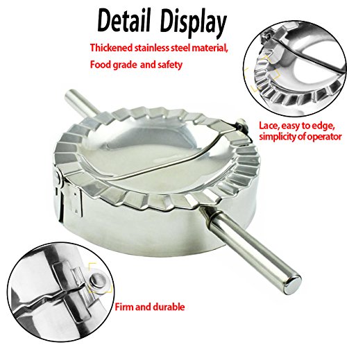 Home Servz Food Grade 304 Stainless Steel Ravioli Maker Pierogi Dumpling Mold - Dough Press Cutter - Pie Crimper Kitchen Wrapper Pastry Tool(5 inch)