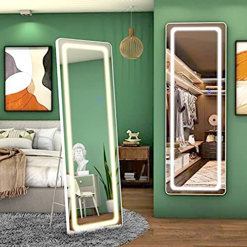 FENNIO Full Length Mirror with Lights 63"x20", LED Full Body Mirror