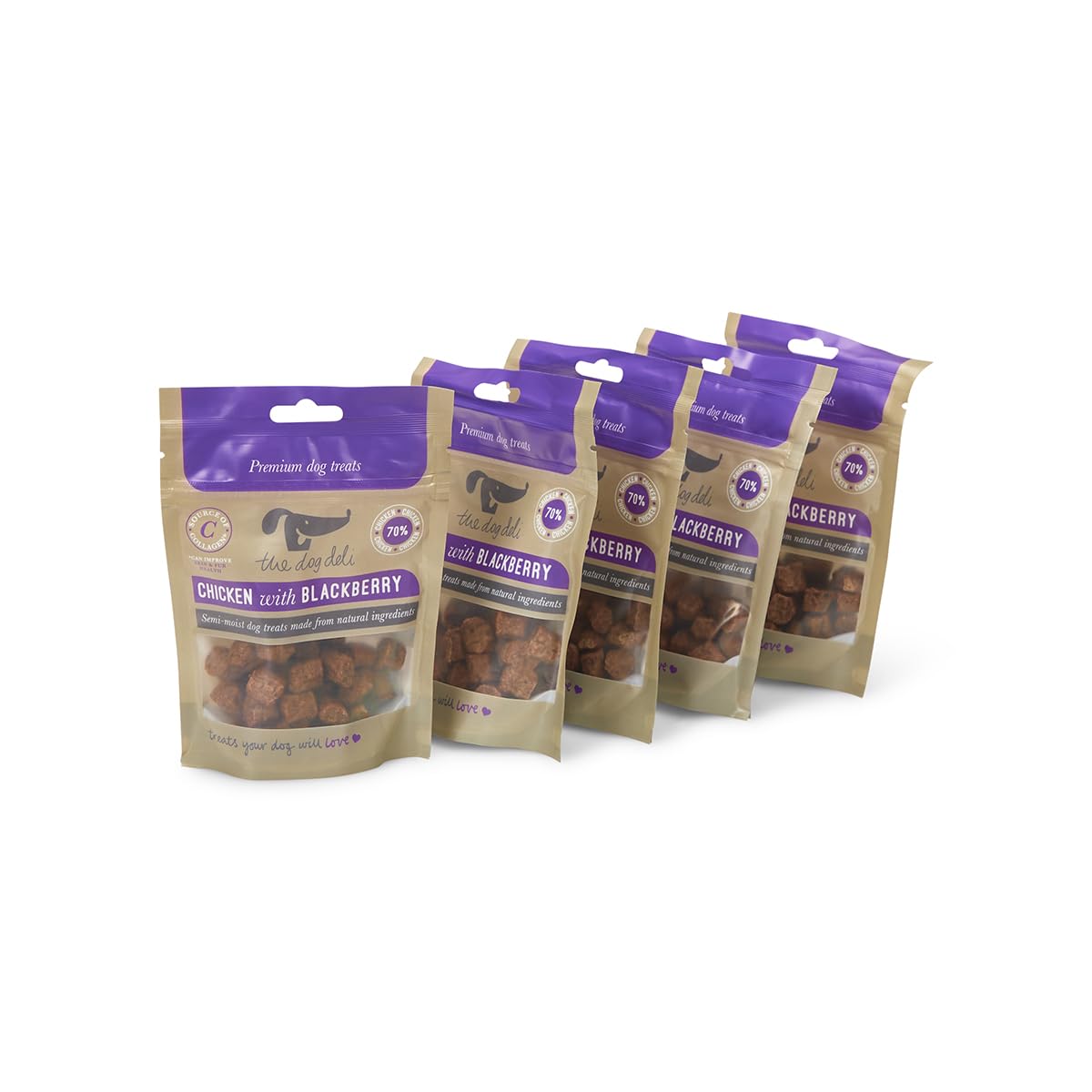 Petface Chicken with Blackberry Semi-Moist Dog Treats 70 g (Pack of 5)