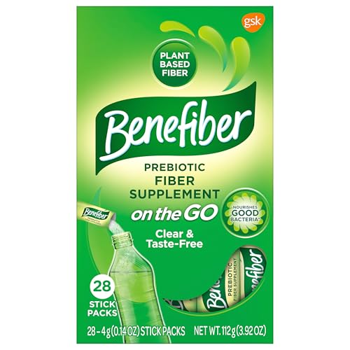 BENEFIBER ON THE GO PREBIOTIC FIBER SUPPLEMENT POWDER FOR DIGESTIVE HEALTH, DAILY FIBER, UNFLAVORED – 28 STICKS (3.92 OUNCES)