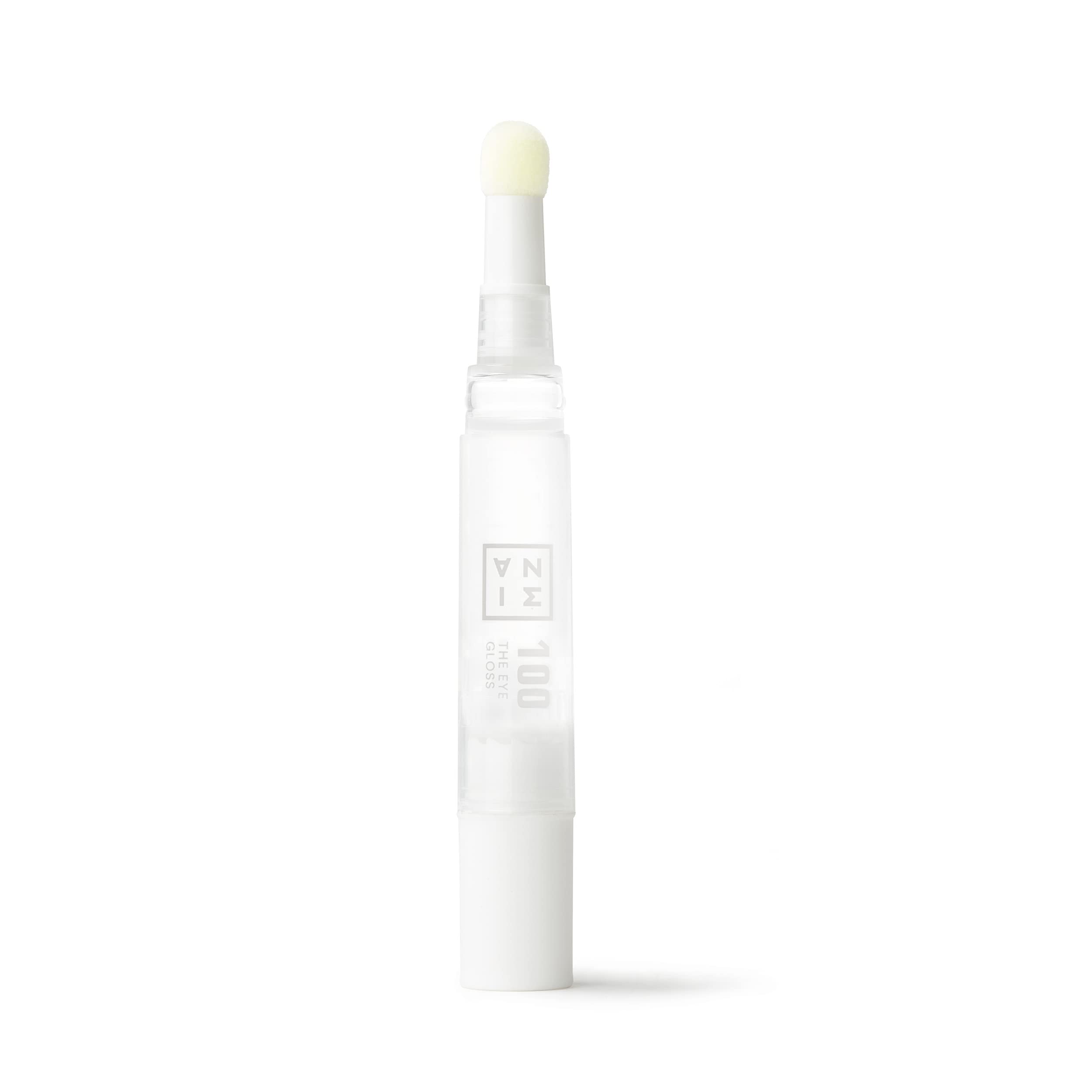 3INA MAKEUP - Vegan & Cruelty Free - The Eye Gloss 100 - Transparent - Wet Effect Luminous Gloss - Glossier Look - Cushion Applicator - Superlight Texture - 4 Soft Shades