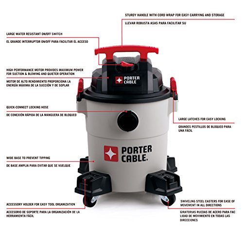 Купить PORTERCABLE Wet/Dry Vac, 3 gallon в интернетмагазине Amazon с