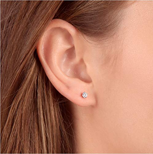 1/2Ct Round Brilliant Cut Diamond Stud Earrings in 14K Gold Classic Setting
