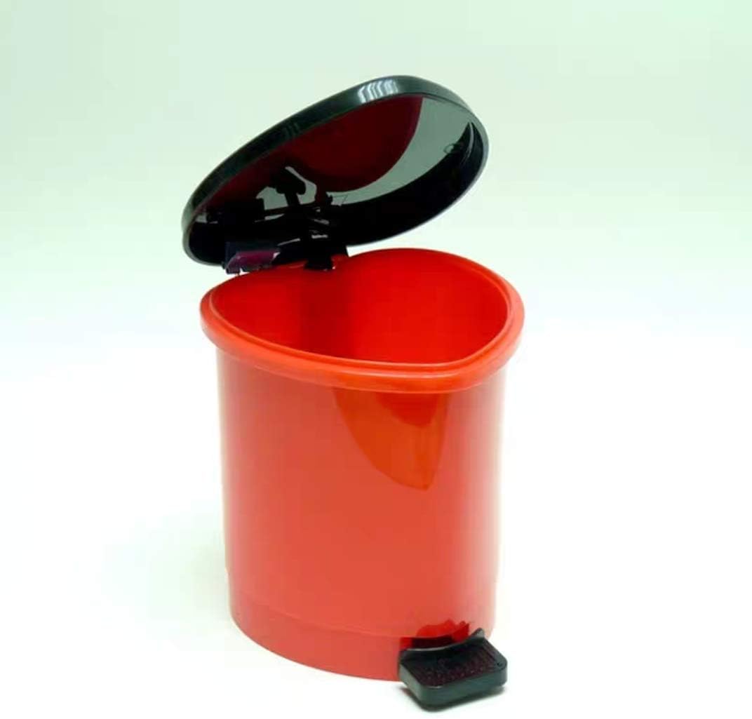 CLOUDTAIL CHOICE Mini Table Rocking Cover Plastic Press-Top Trash Can Dustbin Sundries Car Garbage Can Desktop Trash Dust Bathroom, Multicolor
